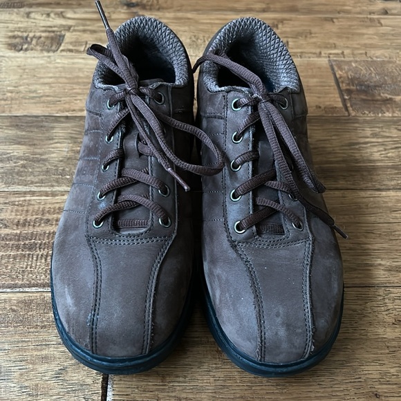 MBT Casual Brown Leather Suede Rocker Bottom Sneakers Comfort Shoes Size 8.5 - Picture 6 of 12